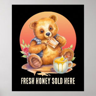 add text fresh honey bear vendors  poster