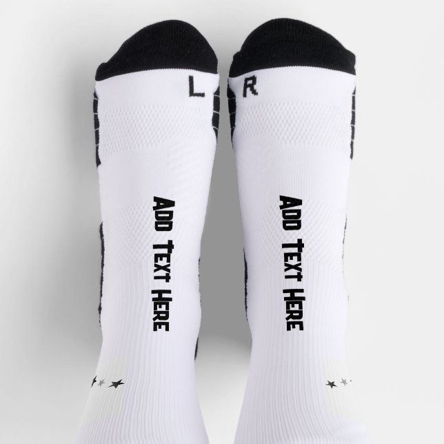 Add Text Here Printed Soft Stretchy Premium Crew Socks (Top)