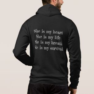 Add text i love my gf modern trendy men black hoodie