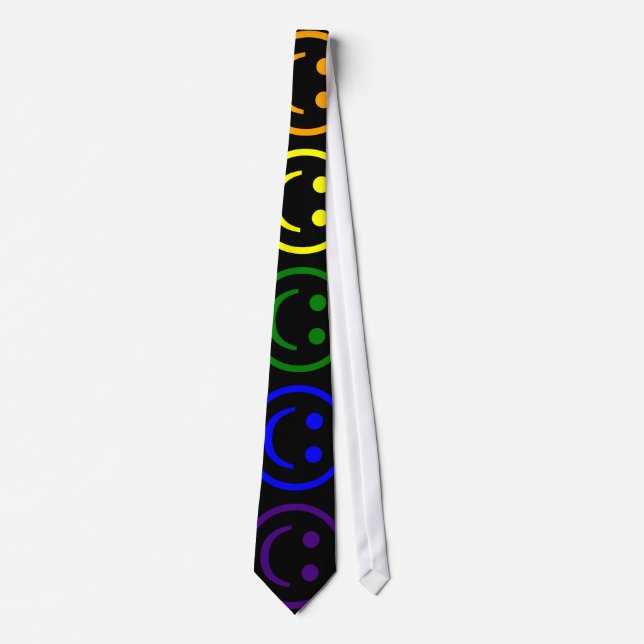 Add Text & Images Gifts: Rainbow Faces Tie (Front)