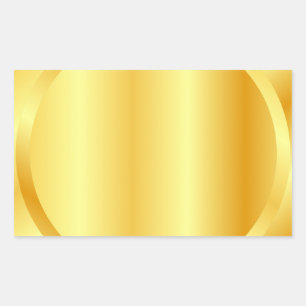 Add Text Monogram Elegant Metallic Gold Look Rectangular Sticker