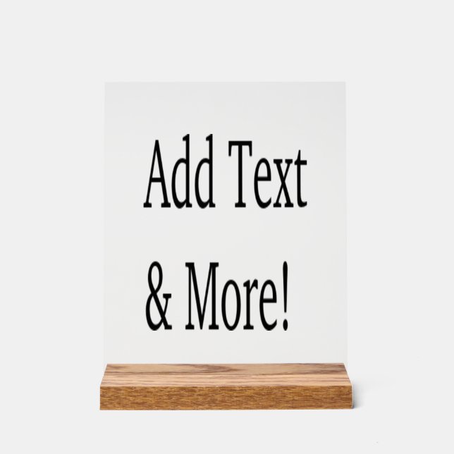 Add Text & More! Customise Your Own Personalised Acrylic Sign (Front)