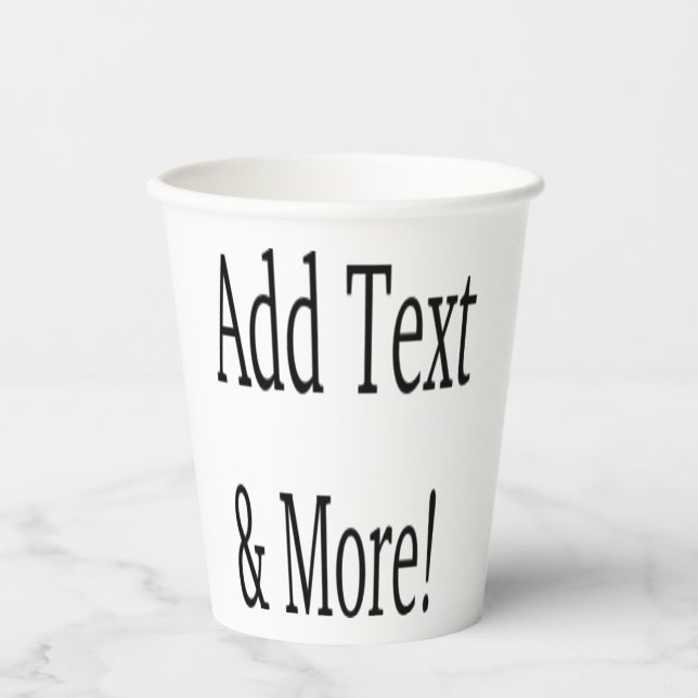 Add Text & More! Customise Your Own Personalised Paper Cups (Front)
