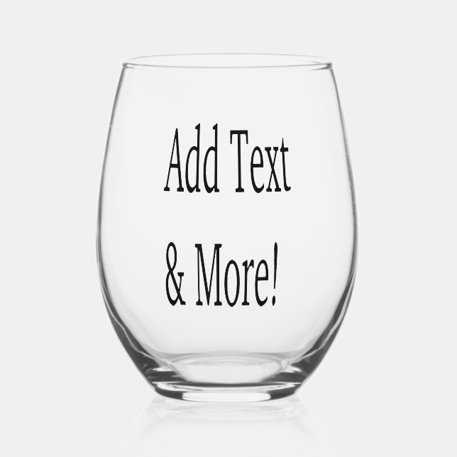 Add Text & More! Customise Your Own Personalised Stemless Wine Glass (Front)