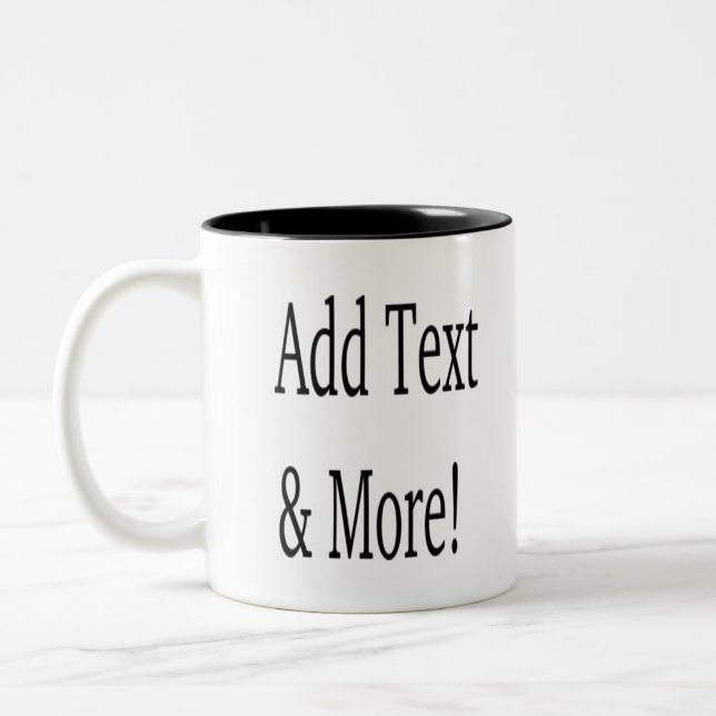 Add Text & More! Customise Your Own Personalised Two-Tone Coffee Mug (Left)