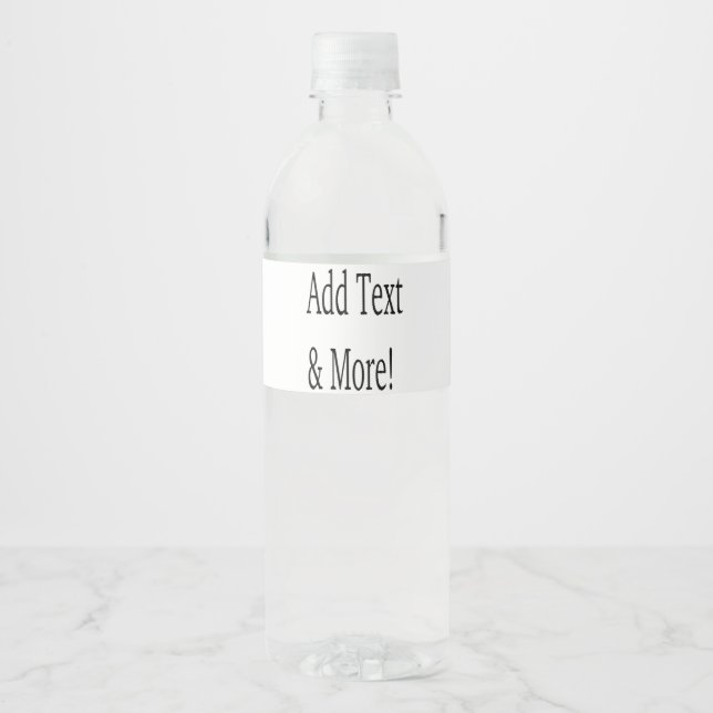 Add Text & More! Customise Your Own Personalised Water Bottle Label (Front)