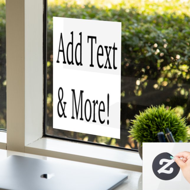 Add Text & More! Customise Your Own Personalised Window Cling (Office)