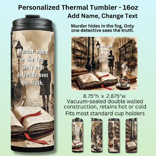 Add Text, Murder Mystery Crime Books Thermal Tumbler