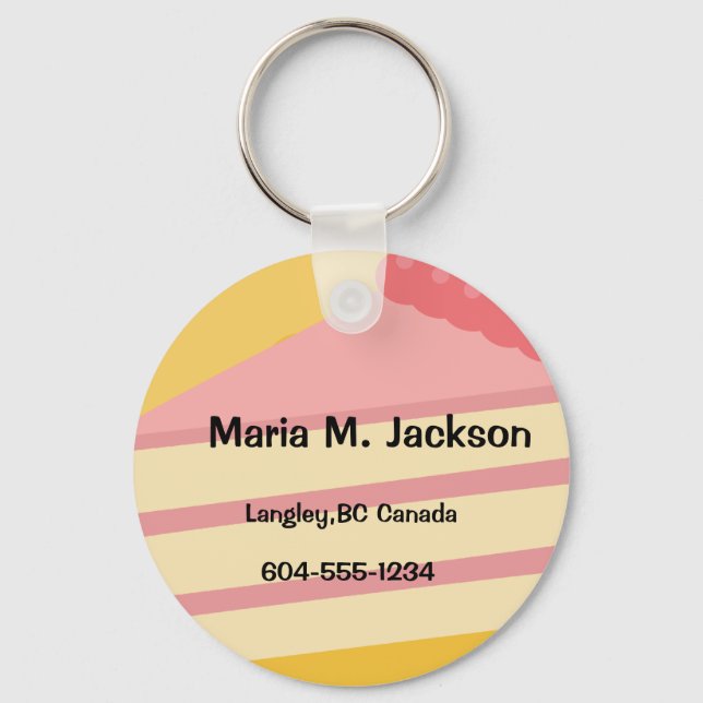 Add text,Name,address,cake Key Ring (Front)