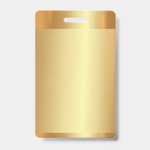 Add Text Name Logo Blank Gold Background Vertical ID Badge