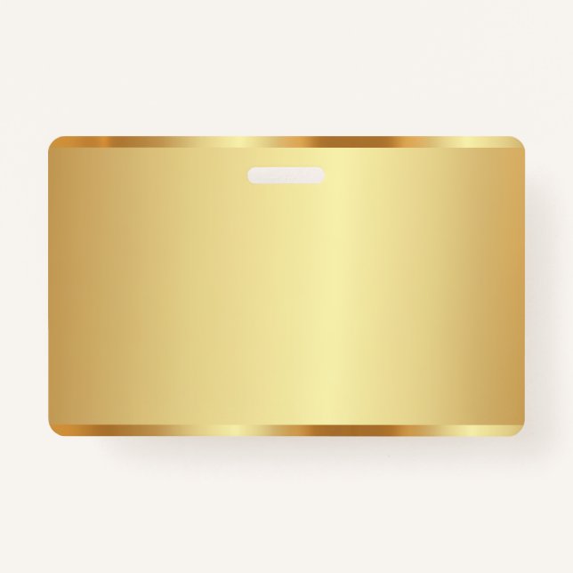Add Text Name Logo Name Blank Gold Background ID Badge (Front)