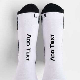 Add Text Name Printed Stylish Elegant Men Women Socks