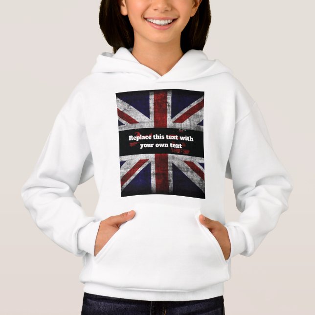 Add text on English flag Throw Pillow (Front)