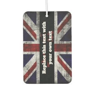 Add text on English flag Throw Pillow Car Air Freshener