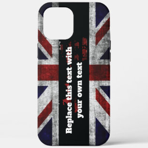 Add text on English flag Throw Pillow iPhone 12 Pro Max Case