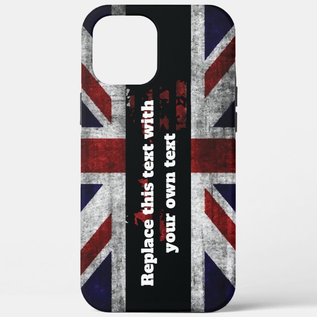 Add text on English flag Throw Pillow Case-Mate iPhone Case (Back)