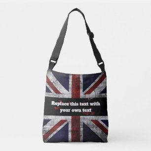 Add text on English flag Throw Pillow Crossbody Bag