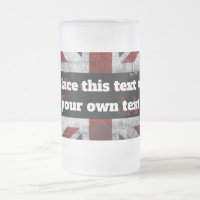 Add text on English flag Throw Pillow