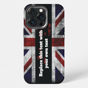 Add text on English flag Throw Pillow iPhone 13 Pro Case