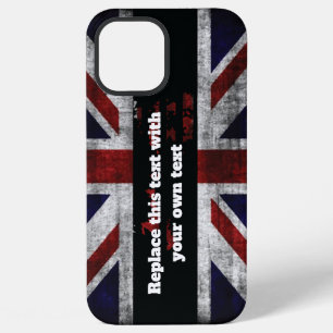 Add text on English flag Throw Pillow iPhone 12 Pro Max Case