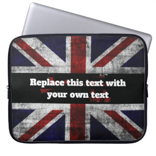 Add text on English flag Throw Pillow Laptop Sleeve