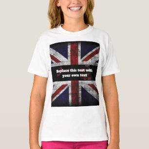 Add text on English flag Throw Pillow T-Shirt