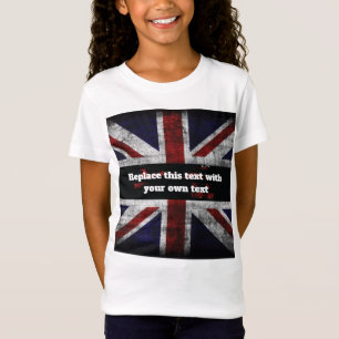 Add text on English flag Throw Pillow T-Shirt