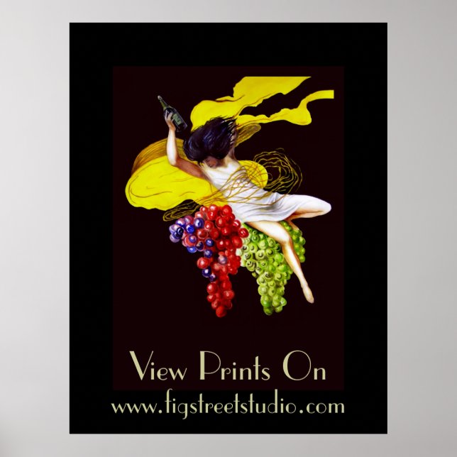 Add Text on Wine  Maid Vintage Lady Posters (Front)