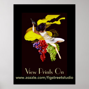 Add Text on Wine  Maid Vintage Lady Posters