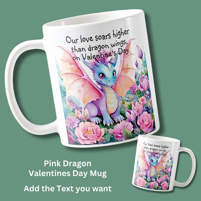 Add Text, Our Love Soars Higher - Dragon Wings Coffee Mug (Creator Uploaded)