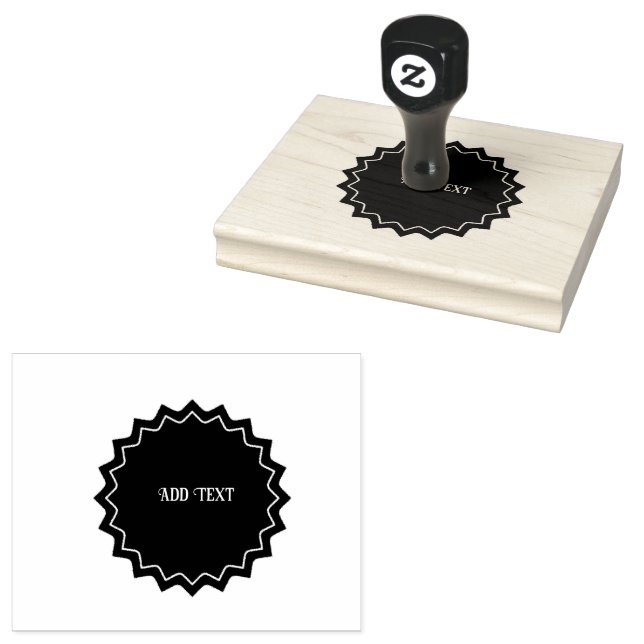 Add Text Printed Jet Black Ink Horizontal Layout  Rubber Stamp (Stamped)
