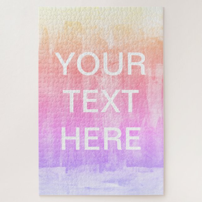 Add Text Template | Colourful Gradient Background Jigsaw Puzzle (Vertical)