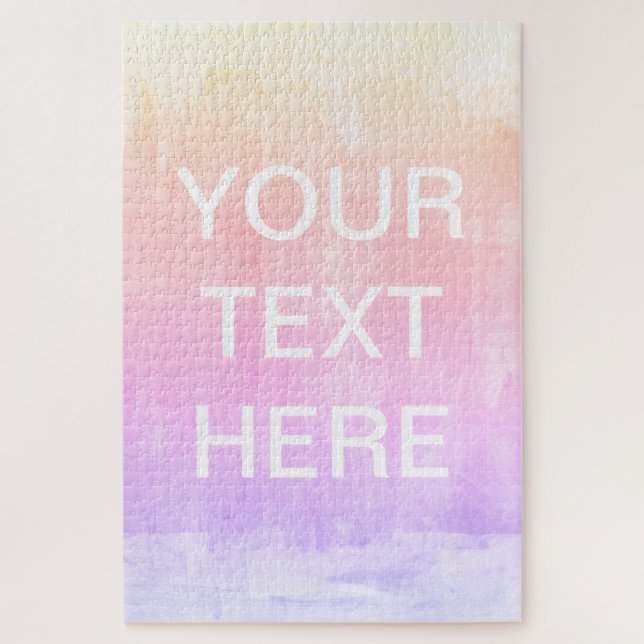 Add Text Template | Colourful Gradient Background Jigsaw Puzzle (Vertical)