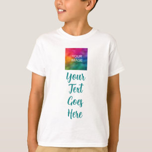 Add Text Upload Photo Handwriting Script Boys Kids T-Shirt