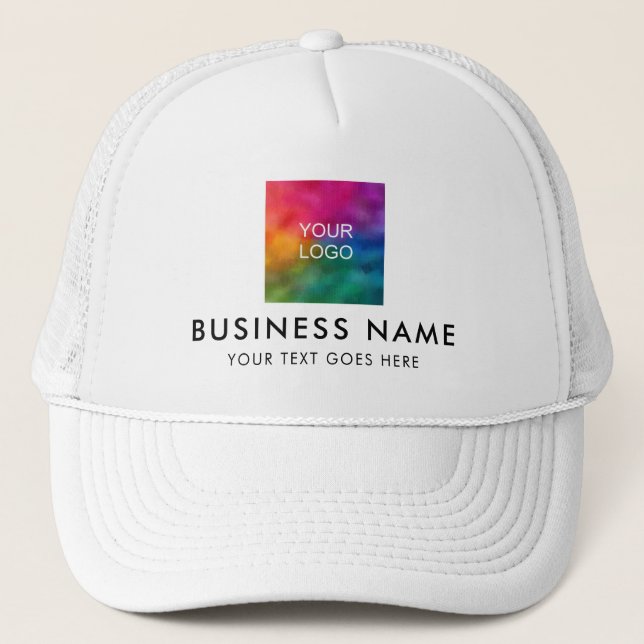 Add Text Upload Your Own Company Logo to Trucker Hat (Front)