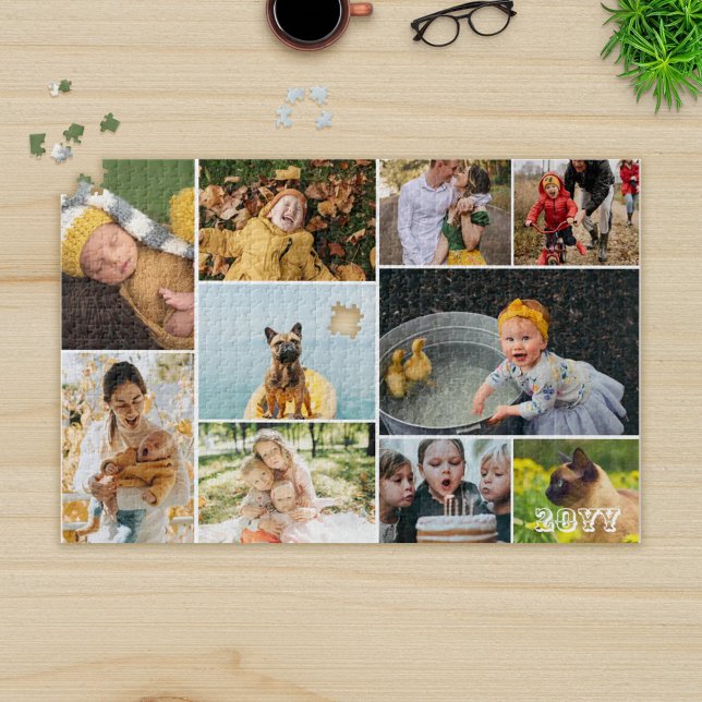 Add The Year & 10 Family Photo Collage Jigsaw Puzzle (Creator Uploaded)