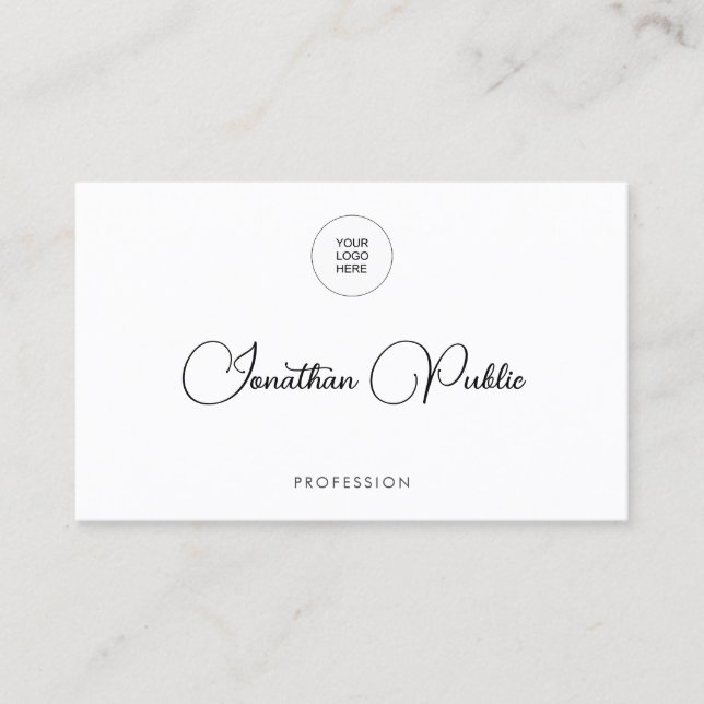 Add Upload Own Company Logo Here Modern Business Card (Front)