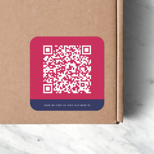 Add Website QR Code Custom Contrast Colours Square Sticker