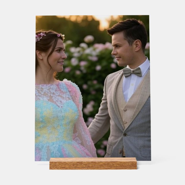 Add Wedding Photo Customise Acrylic Sign (Front)