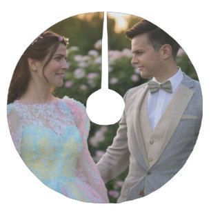 Add Wedding Photo Customise Brushed Polyester Tree Skirt