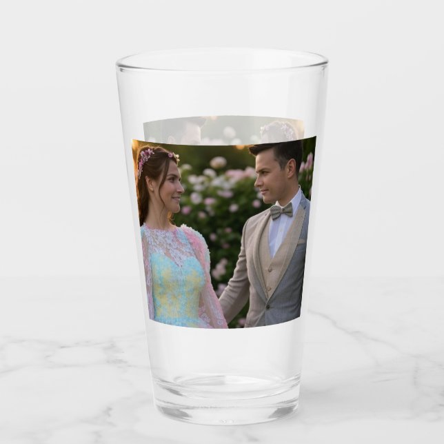 Add Wedding Photo Customise Glass (Front)
