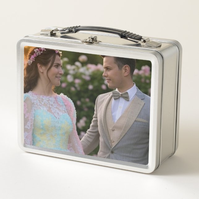 Add Wedding Photo Customise Metal Lunch Box (Front)
