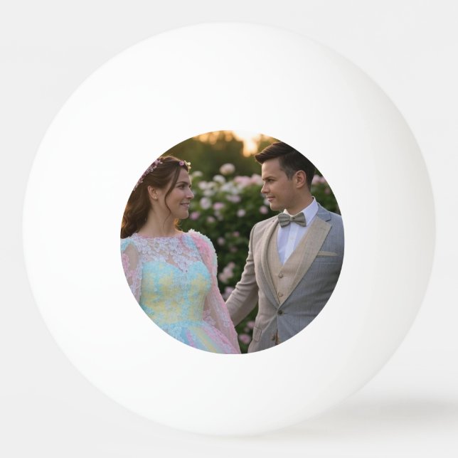 Add Wedding Photo Customise Ping Pong Ball (Front)