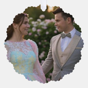 Add Wedding Photo Customise Tree Decoration Card