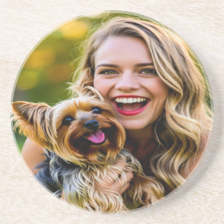 Add Yorkshire Terrier Photo Personalize Coaster