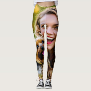 Add Yorkshire Terrier Photo Personalize Leggings
