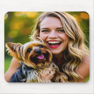 Add Yorkshire Terrier Photo Personalize Mouse Mat