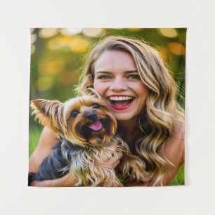 Add Yorkshire Terrier Photo Personalize Tapestry