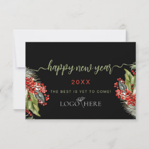 Add you logo business new years cards for employee
