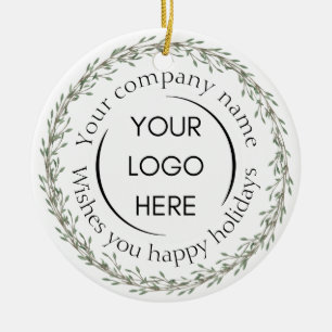 Add you logo company name greenery wreath ceramic tree decoration
